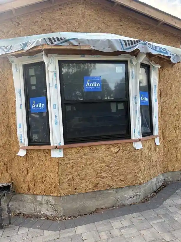 Bay window under construction