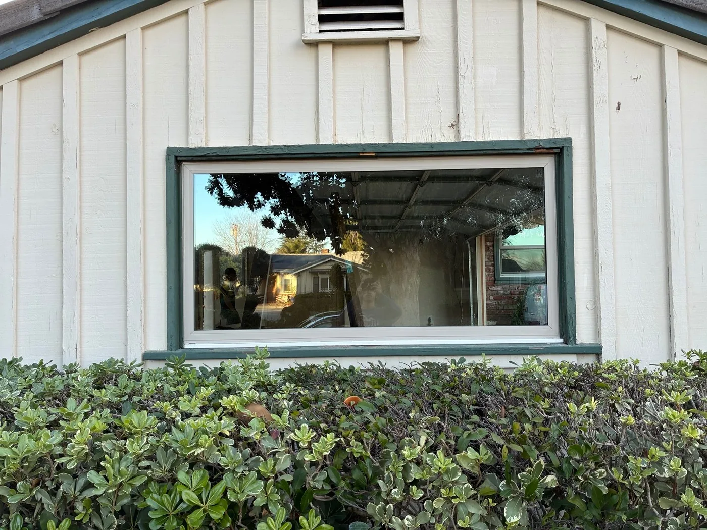 Completed large picture window installation