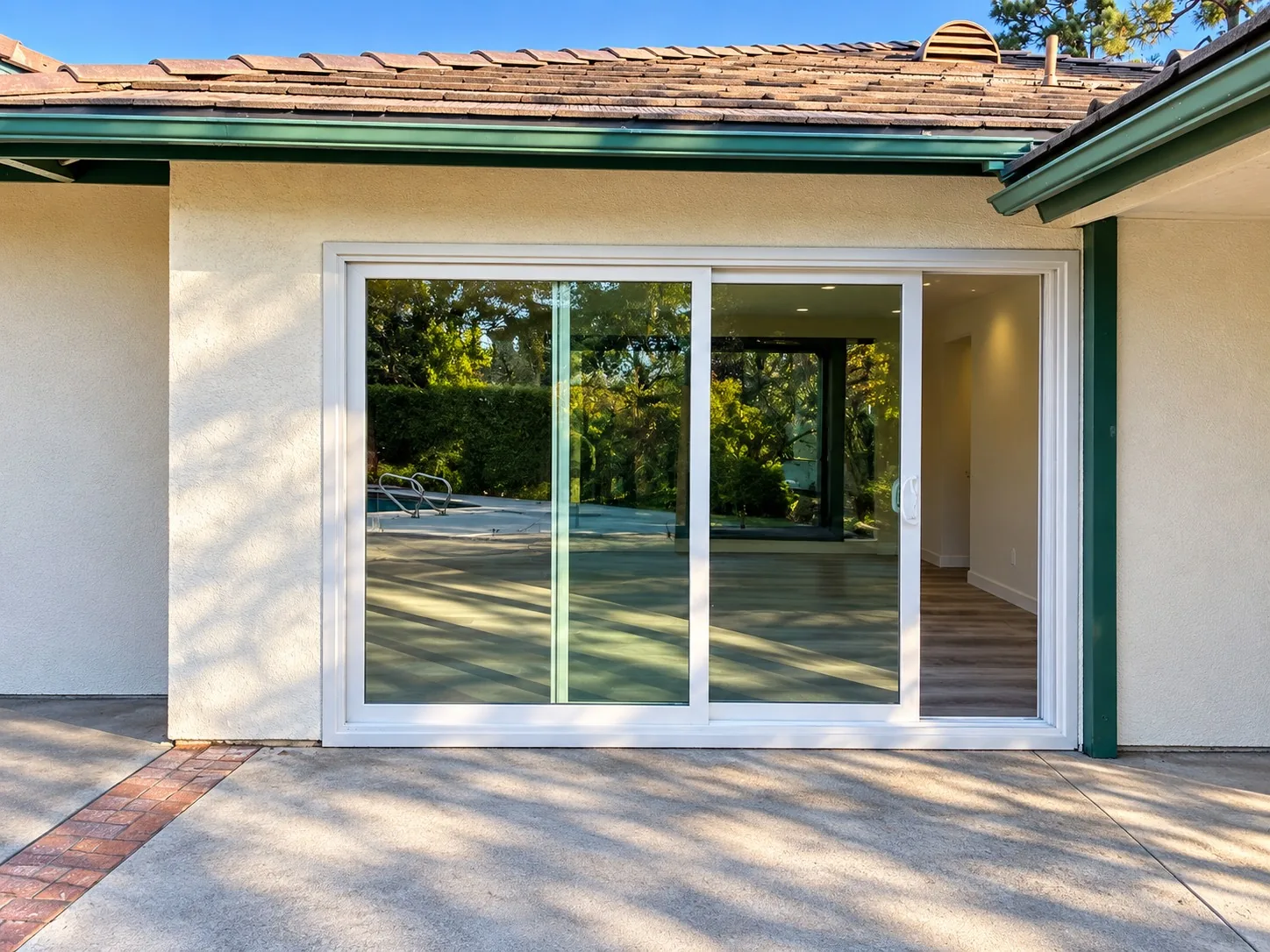 Completed sliding patio door installation