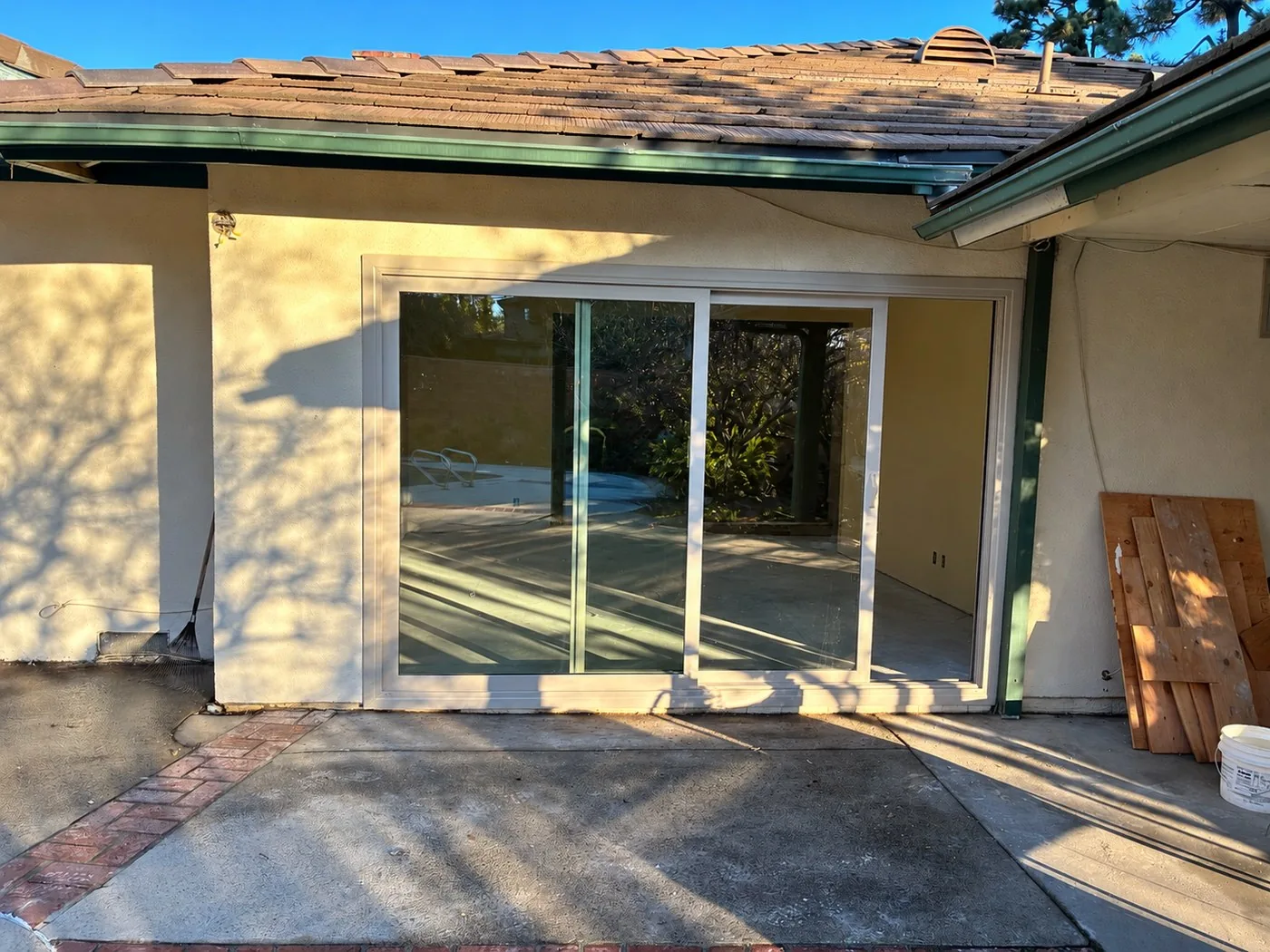 Completed sliding patio door installation