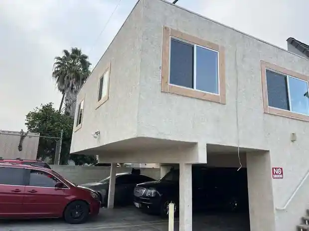 Multiple replacement windows on building exterior